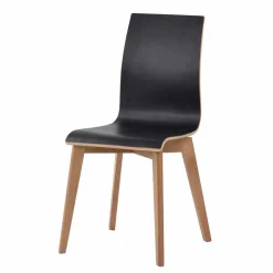 Sale Wohnen Essstuhl in Schwarz & Natur - Vulias (2er Set)