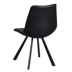 Hot Wohnen Esstisch & 6 schwarze Stühle - Flints (siebenteilig)