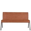 Outlet Wohnen Esstisch Bank mit Lehne in Cognac Braun - Christine