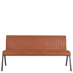 Outlet Wohnen Esstisch Bank mit Lehne in Cognac Braun - Christine
