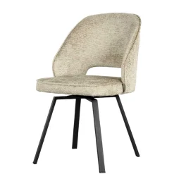 Discount Wohnen Esstisch Drehstuhl in Beige Struktursamt - Turena (2er Set)