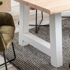 Discount Wohnen Esstisch mit Baumkante Eiche gekälkt - Ugolina