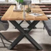 Outlet Wohnen Esstisch mit Design-X-Beinen - Opal