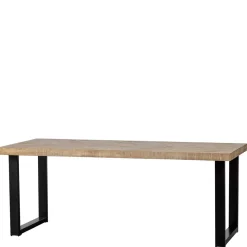 New Wohnen Esstisch mit Fischgrät Platte in White Wash Holz - Vensun