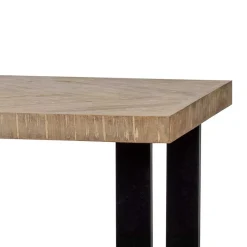 New Wohnen Esstisch mit Fischgrät Platte in White Wash Holz - Vensun
