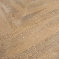 New Wohnen Esstisch mit Fischgrät Platte in White Wash Holz - Vensun