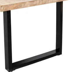 New Wohnen Esstisch mit Fischgrät Platte in White Wash Holz - Vensun