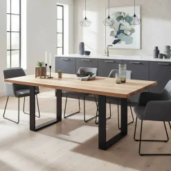 Discount Wohnen Esstisch mit U-Beinen aus schwarzem Stahl - Theo