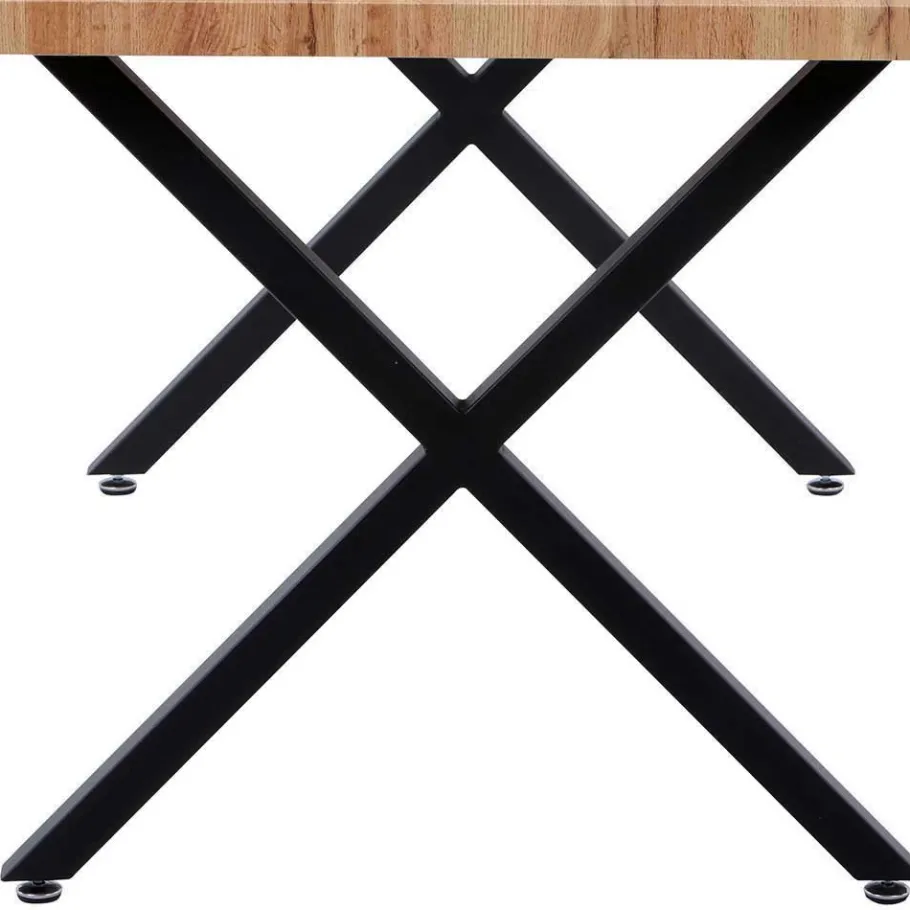 Wohnen Esstisch mit X-Beinen plus 4 Stühle - Lamon (fünfteilig)
