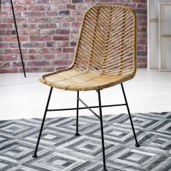 Discount Wohnen Esstischstuhl aus Rattan Geflecht - Krapina (2er Set)
