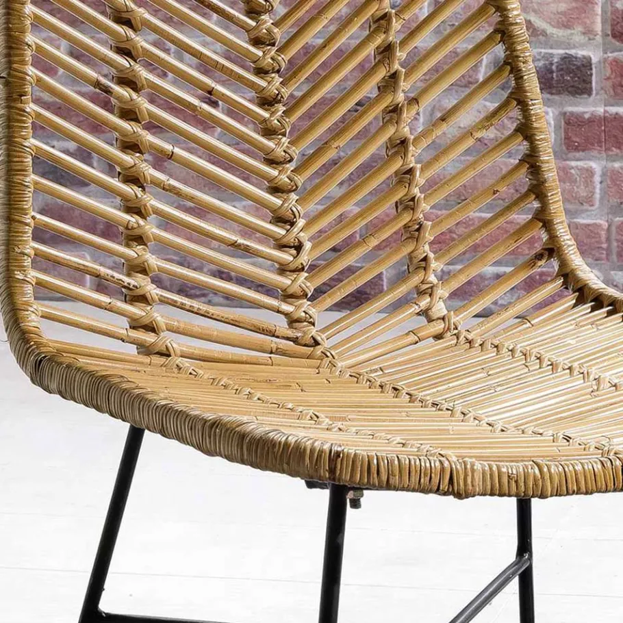 Discount Wohnen Esstischstuhl aus Rattan Geflecht - Krapina (2er Set)