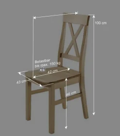 Outlet Wohnen Esstischstuhl Piatra aus Kiefer Massivholz (2er Set)