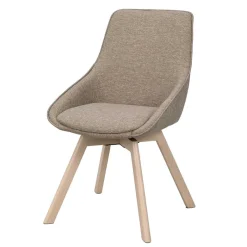 Wohnen Esszimmer Drehstühle in Beigegrau Stoff - Giliana (2er Set)