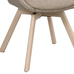 Wohnen Esszimmer Drehstühle in Beigegrau Stoff - Giliana (2er Set)