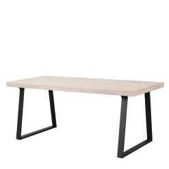 New Wohnen Esszimmer Esstisch aus White Wash Eiche - Ledicatos
