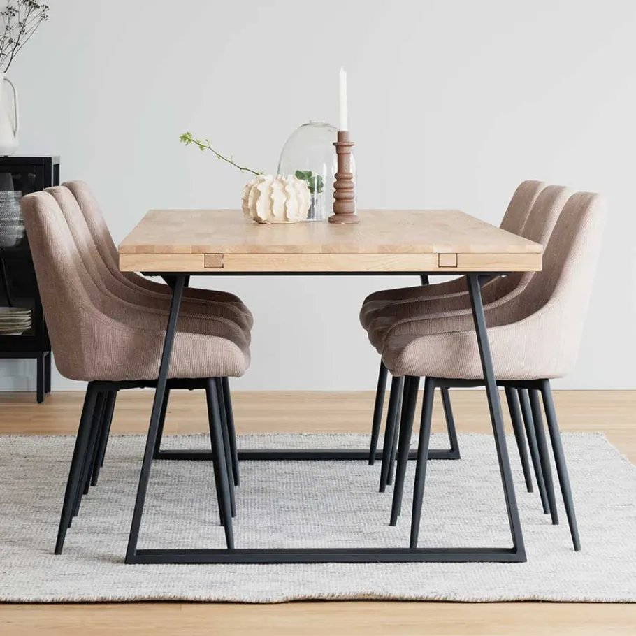 New Wohnen Esszimmer Esstisch aus White Wash Eiche - Ledicatos