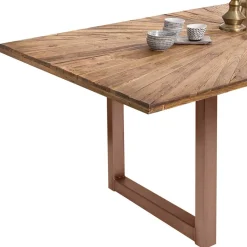 Outlet Wohnen Esszimmer Esstisch mit Altholz-Platte aus Teak - Coras