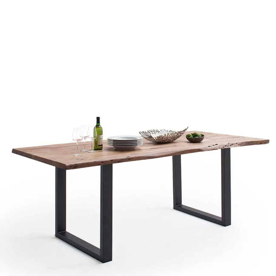 Clearance Wohnen Esszimmer Esstisch mit natürlicher Baumkante - Hugadano