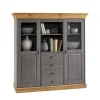 Discount Wohnen Esszimmer Highboard Vitrine Cempino in Grau