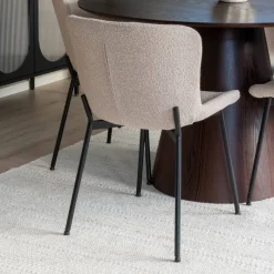 New Wohnen Esszimmer Möbelset mit rundem Tisch - Crystono (fünfteilig)
