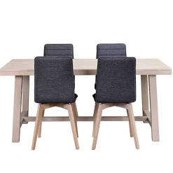 Sale Wohnen Esszimmer 4-Personen Gruppe White Wash - Dioca (fünfteilig)