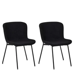 Sale Wohnen Esszimmer Polsterstuhl in Schwarz - Caleena (2er Set)