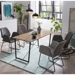 Clearance Wohnen Esszimmer Sitzgruppe mit Armlehnstühlen - Ninjos (fünfteilig)
