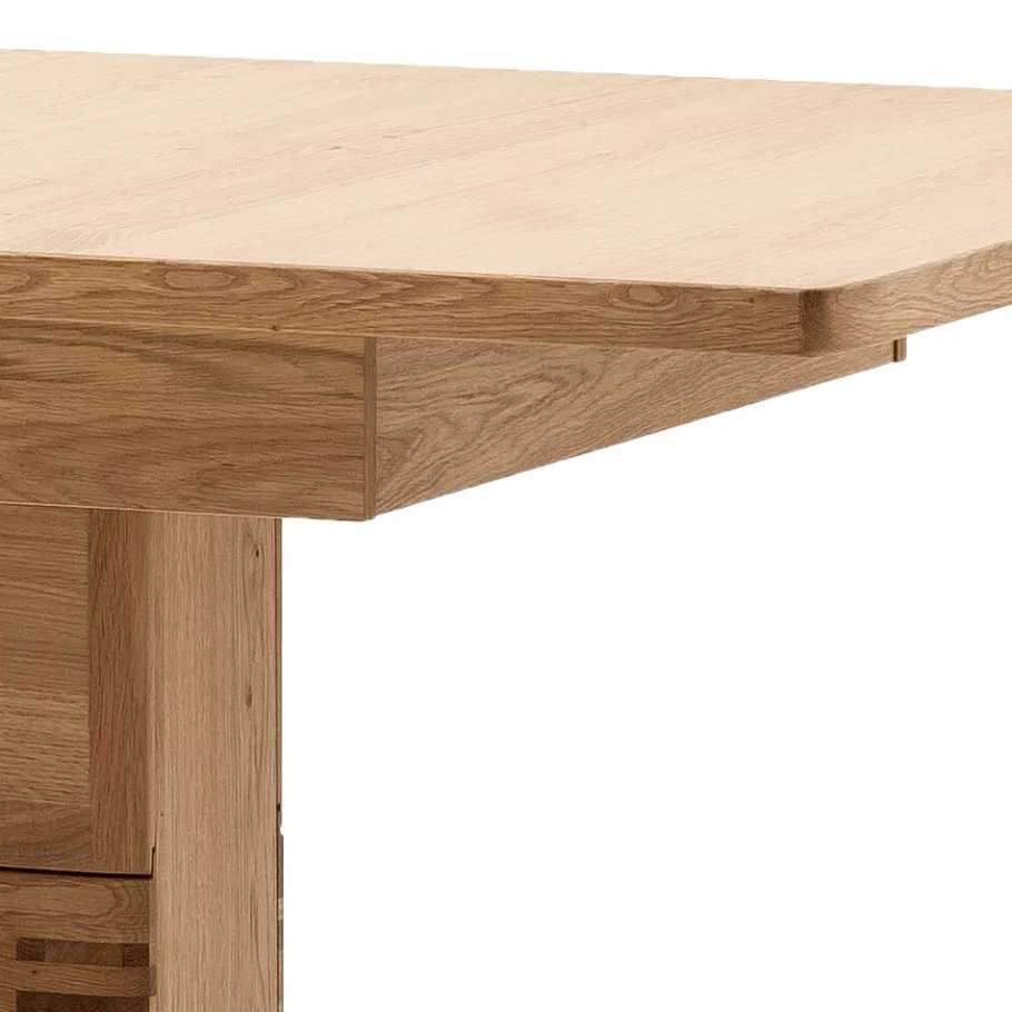 Outlet Wohnen Esszimmer Säulentisch mit zwei Einlegeplatten - Crupean