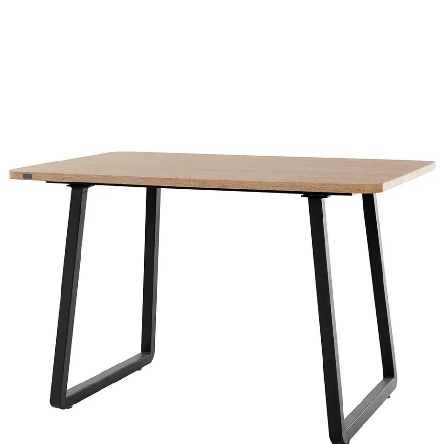 New Wohnen Esszimmer Tisch in Wildeiche Optik & Schwarz - Neviska