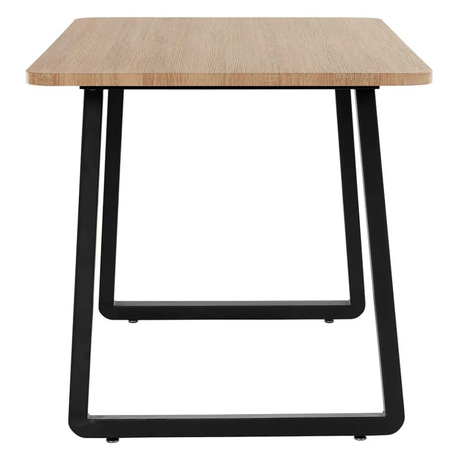 New Wohnen Esszimmer Tisch in Wildeiche Optik & Schwarz - Neviska