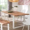 Wohnen Esszimmer Tisch mit Holzplatte Baumkante - Oking