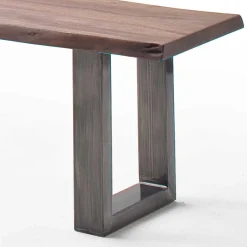 Best Wohnen Esszimmerbank in Walnuss Braun mit Altsilber - This