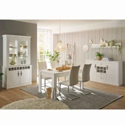 Best Wohnen Esszimmermöbel Kombi in weißer Holzoptik Pinie - Liancos (vierteilig)