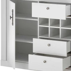 Best Wohnen Esszimmermöbel Kombi in weißer Holzoptik Pinie - Liancos (vierteilig)