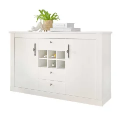 Best Wohnen Esszimmermöbel Kombi in weißer Holzoptik Pinie - Liancos (vierteilig)