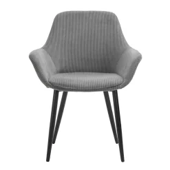 Clearance Wohnen Esszimmerstuhl aus Cord in Grau - Culau (2er Set)
