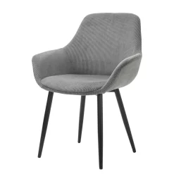 Clearance Wohnen Esszimmerstuhl aus Cord in Grau - Culau (2er Set)