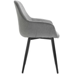 Clearance Wohnen Esszimmerstuhl aus Cord in Grau - Culau (2er Set)