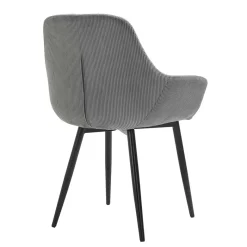 Clearance Wohnen Esszimmerstuhl aus Cord in Grau - Culau (2er Set)