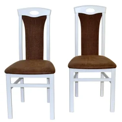 New Wohnen Esszimmerstuhl in Weiß & Braun - Bacanova (2er Set)