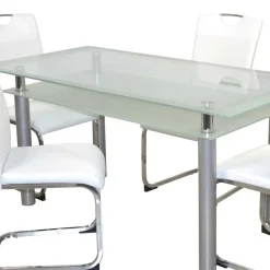 New Wohnen Esszimmertisch mit Glasplatte & Stühle - Chepter (fünfteilig)
