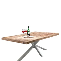 Outlet Wohnen Esszimmertisch mit Holzplatte aus Teak recycelt - Kulstrado