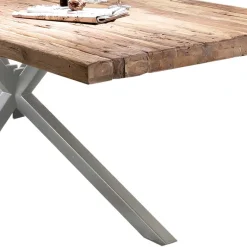 Outlet Wohnen Esszimmertisch mit Holzplatte aus Teak recycelt - Kulstrado
