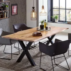 Best Wohnen Esszimmertisch mit Live Edge Holzplatte Akazie - Cerado