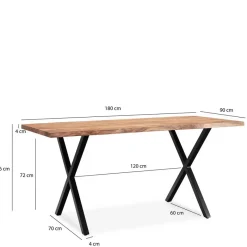 Discount Wohnen Esszimmertisch mit X-Beinen in Schwarz - Gloma