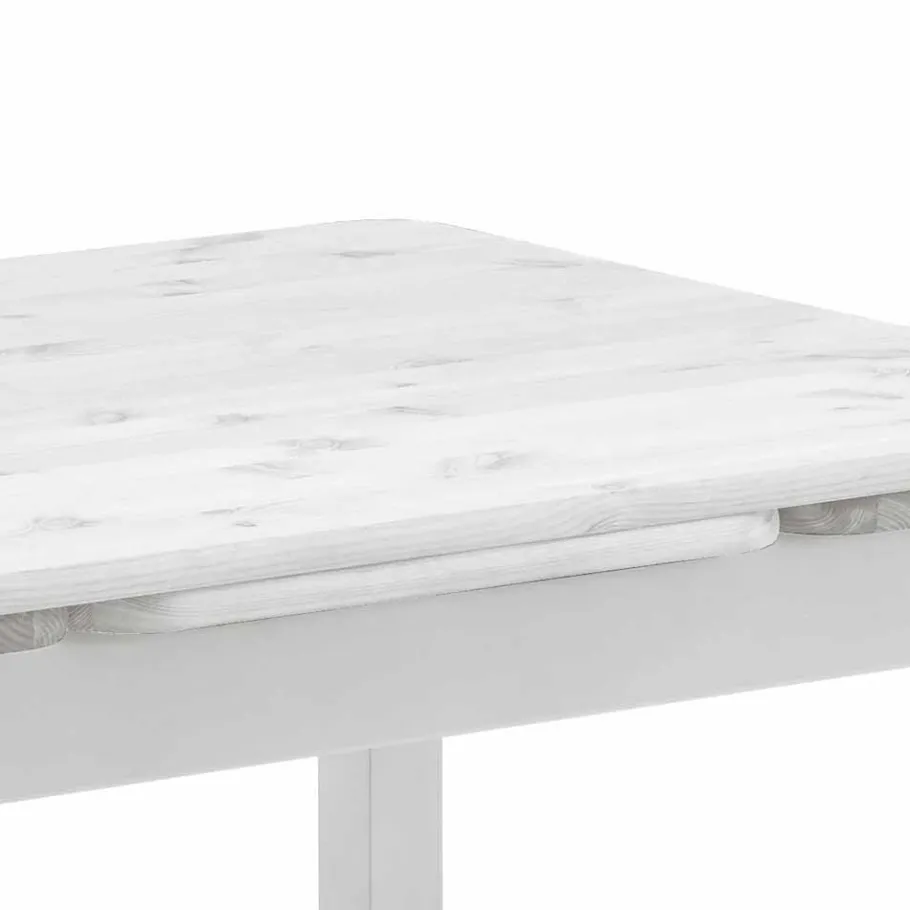 Outlet Wohnen Esszimmertisch Vironegras in Weiß Kiefer massiv