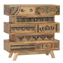 Outlet Wohnen Ethno Style Design-Kommode handbemalt - Azua