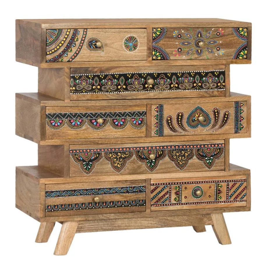 Outlet Wohnen Ethno Style Design-Kommode handbemalt - Azua