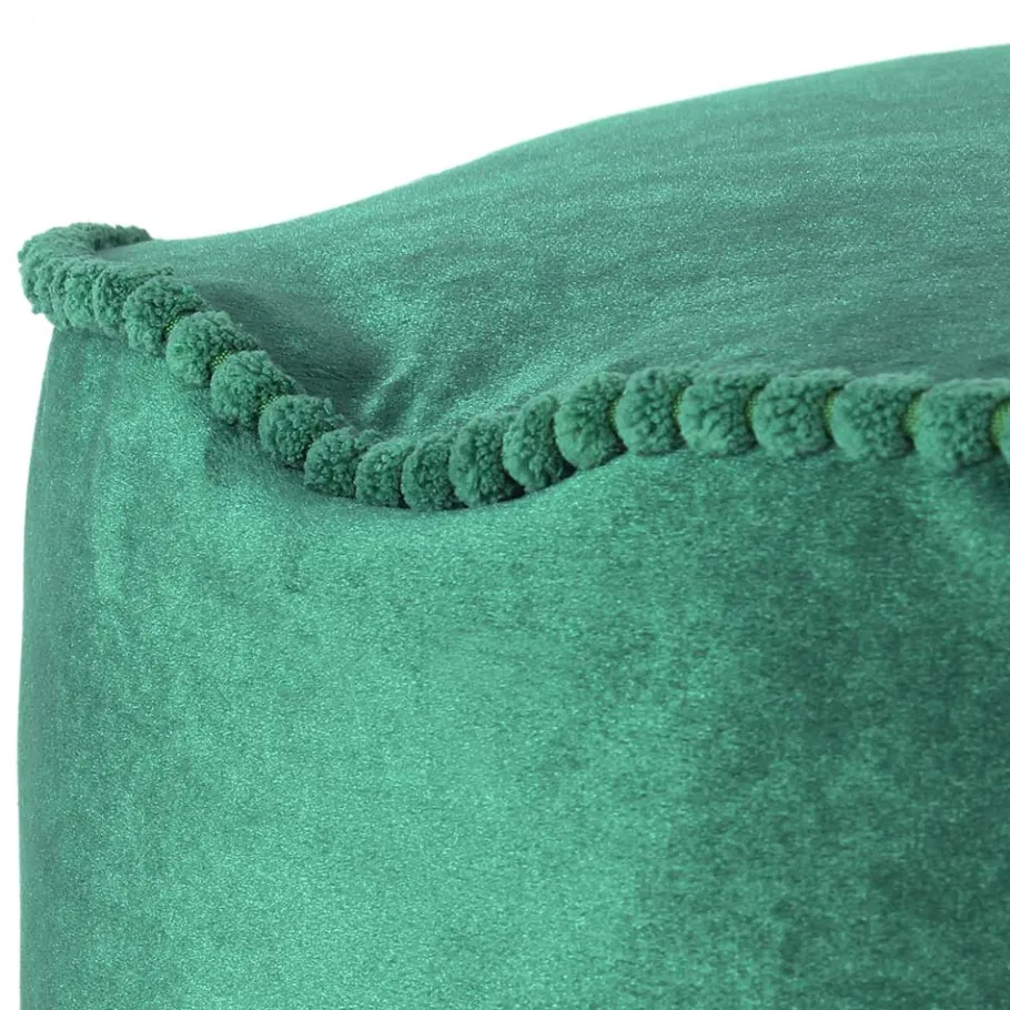 Outlet Wohnen Ethno Style Pouf mit Makramee Quasten Borte - Natsonai
