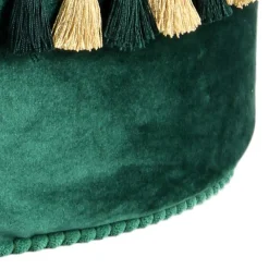 Outlet Wohnen Ethno Style Pouf mit Makramee Quasten Borte - Natsonai